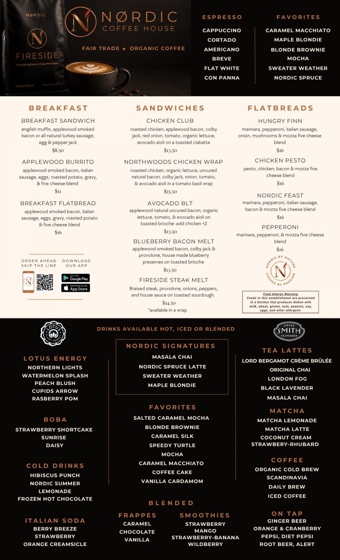 NEW Nordic Coffee House Menu 7-18-26 Nordic Coffee House Food Menu
